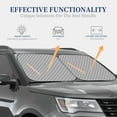 thumbnail image 5 of Uemuo Gray Plaid Printed 2 PCS Car Windshield Sun Shade, Auto Sun Heat and UV Rays Blocker, Foldable Automotive Front Window Sunshade Protector, 5 of 7