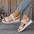 thumbnail image 4 of Viluyesy Women's Flatform Sandals, Open Toe Adjustable Strap Wide Width Casual Fashion Comfortable Shoes White 7.5, 4 of 8