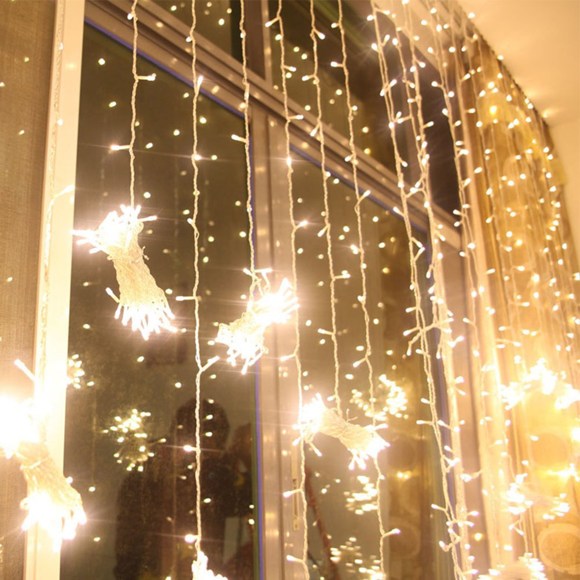 300 LED Curtain Fairy Lights Indoor/Outdoor Wedding Party Christmas Decor US KY 