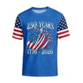 thumbnail image 2 of Zimjoy Men's Independence Day Shirts USA Flag Spliced Patriotic 250 Anniversary Men's Shirts Crew Neck Short Sleeve 4th of July T-Shirts, Blue M, 2 of 5