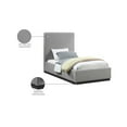 thumbnail image 2 of Meridian Furniture Alfie Grey Linen Textured Fabric Twin Bed, 2 of 8
