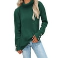 thumbnail image 2 of labakihah sweaters for women womens loose long sleeve knit sweater casual o neck pullover distressed sweater tops green m, 2 of 5