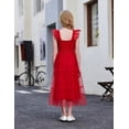 thumbnail image 5 of Vestido Arshiner rojo para niñas de 5 a 6 años con correa elástica, 5 of 5