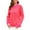 Hot Pink, variant on Sevevn Women's Casual Striped Color Contrast Knitted Pullover Long Sleeve Round-Neck Sweater