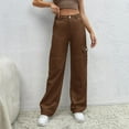 thumbnail image 3 of Aayomet Mom Jeans Women Ripped Flare Jeans Mid Rise Fitted Denim Pants,Brown S, 3 of 5
