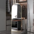 thumbnail image 2 of CISTEROMAN Arched Full Length Mirror 64" x 21", Floor Mirror, Unique Vertical  Standing Mirror, Gold Metal Frame, 2 of 7