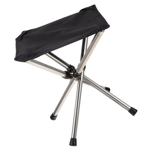Outdoor Foldable Chair Collapsible Camping Stool Folding for outside Travel Black