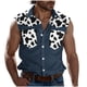 thumbnail image 2 of Camiseta sin mangas con cuello vuelto para hombre, estilo informal, con estampado del Día de la Independencia, cuello vuelto, sin mangas, bolsillos, deportiva, de poliéster, 2 of 5