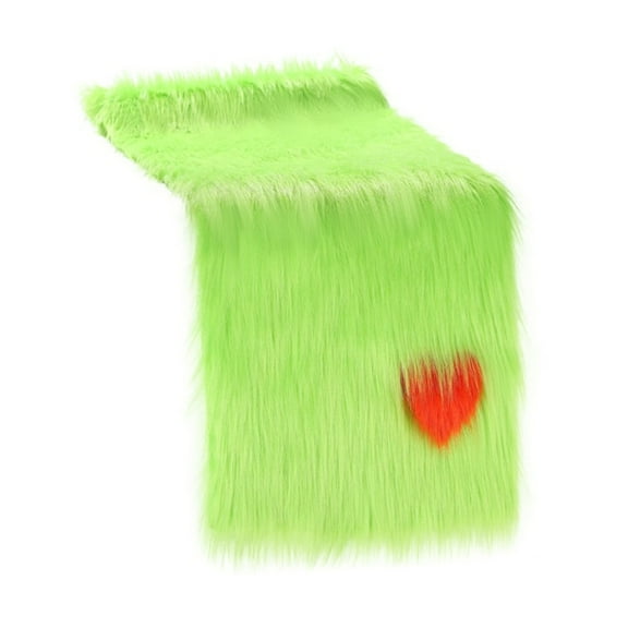 Luoshdecor Lime Green Faux Fur Table Runner,15x72 in Fluffy Fabric Winter Holiday Table Decoration for Home Kitchen Dining Room Christmas Party Decor