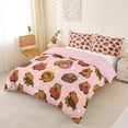 thumbnail image 3 of Erosebridal Donut Capybara Duvet Cover Set for Kid, Stars Print Bedding Full, Pink Reversible, 3 Pieces, No Comforter, 3 of 5