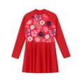 thumbnail image 5 of dPois Kids Girls Swim Cover Ups Long Sleeve Swimming Dress UPF 50+ Rash Guard Swimwear Beachwear Top Red 12, 5 of 5