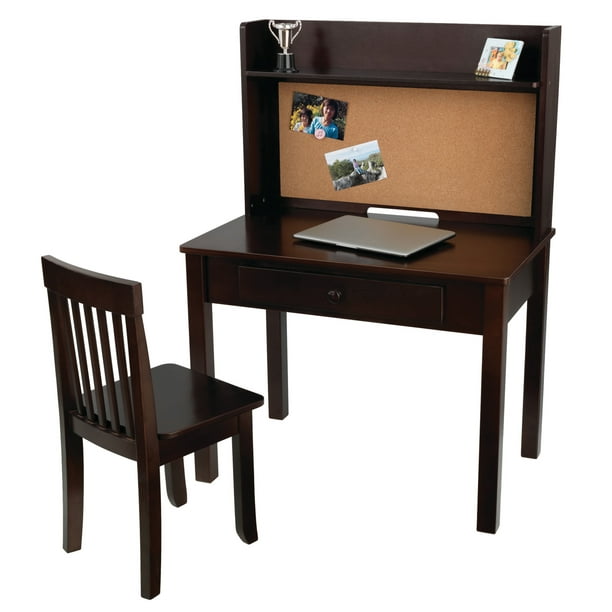 KidKraft Pinboard Wooden Desk with Drawer, Hutch, Shelf and Chair
