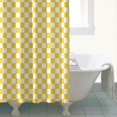 thumbnail image 4 of Yellow and White Checkerboard Pattern Shower Curtain 84"x72" ,Bathroom Decorative Shower Curtains Set with 12 Hooks,Modern Waterproof Washable Shower Curtain, 4 of 6