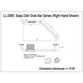 thumbnail image 6 of Bathroom Grab Bar & Soap Dish for Tub Shower Safety/304 Stainless/Right/Polished Chrome/ 24" x 16", 6 of 6