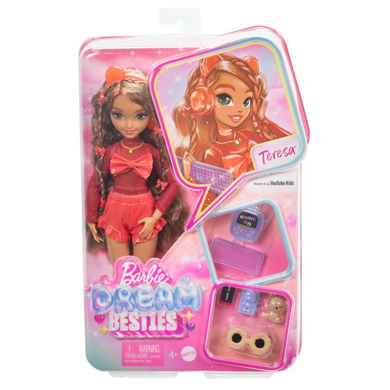 Free Shipping! Barbie Dream Besties Teresa Fashion Doll with Video
