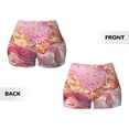 thumbnail image 5 of Lsque Abstract Pink Gold Splash Pattern High Waisted Biker Shorts for Women-Tummy Control Fitness Athletic Workout Running Yoga Gym Shorts,Moisture-Wicking-Medium, 5 of 9