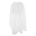 thumbnail image 5 of VUPSGEZ Women's Solid Color Swallowtail Irregular Mesh Short Front And Long Back Tutu Skirt (White,One Size), 5 of 5