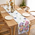 thumbnail image 3 of Table Runner 36 Inches Long for Kitchen Dining, Blue Purple Gnomes Dresser Scarf Farmhouse, Dining Table Decorations for Wedding/Parties, Spring Country Hydrangea Flower Leaf 13 x 36 In, 3 of 8