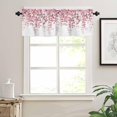 thumbnail image 3 of Pink Eucalyptus Leaves Curtain Valance for Windows Watercolor Window Treatments 1 Panel Short Curtains for Kitchen Windows Bathroom Bedroom,54 x 18 Inch, 3 of 6