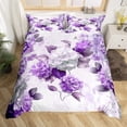 thumbnail image 2 of YST Chic Floral Full Duvet Cover for Girls Women Hydrangea Flower Bedding Set, Purple Ombre Bed Set Gradient Oil Painting Comforter Cover,No Comforter, 2 of 6