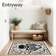 thumbnail image 3 of ODIKA 6'x9' Machine Washable Non-Slip Area Rug, Moonlit Skeleton with Twisted Branches and Stars High Traffic Rug with Pad, Ivory, 620215, 3 of 8