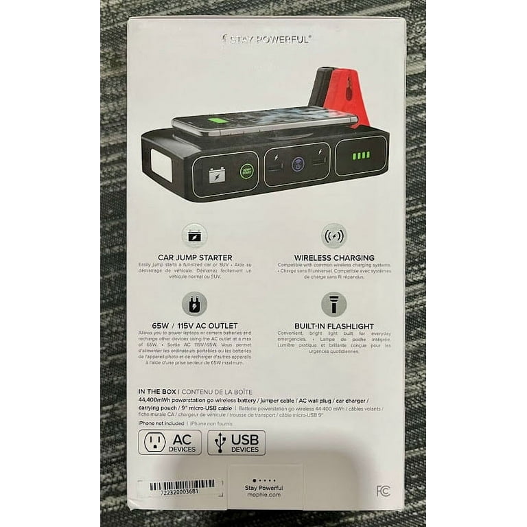 Mophie Powerstation Go Portable Car Jump Starter with AC Mophie Powerstation Go Portable Car Jump Starter with AC
