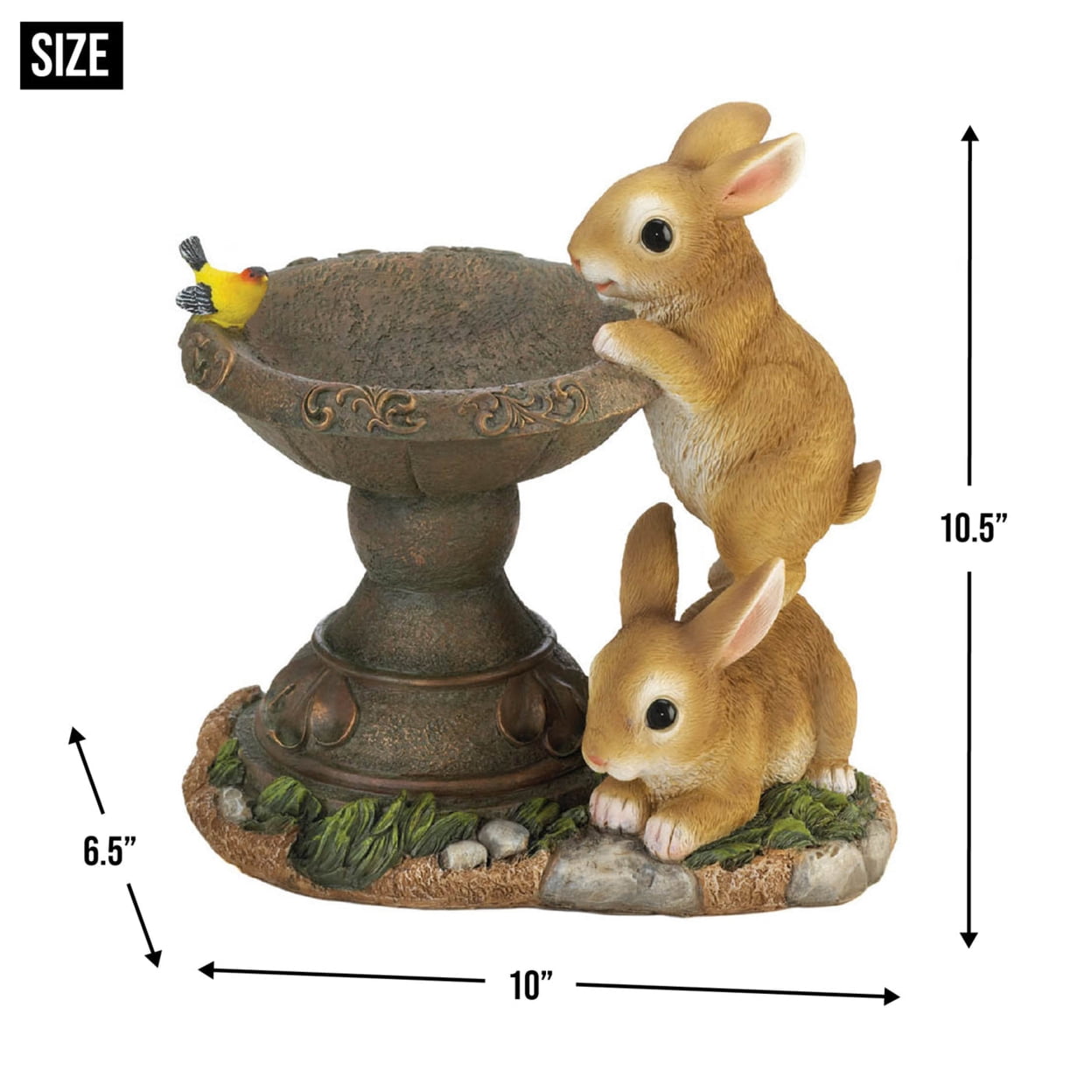 Summerfield Terrace 10018695 Playful Bunnies Bird Feeder, Brown