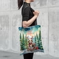 thumbnail image 4 of Merry Christmas Santa Reindeer Antlers Beagle Sleigh Xmas Winter Holiday All Over Print 3D Canvas Tote Bag Beagles Dog Lover Gifts Idea Reusable Handbag - 00023, 4 of 5