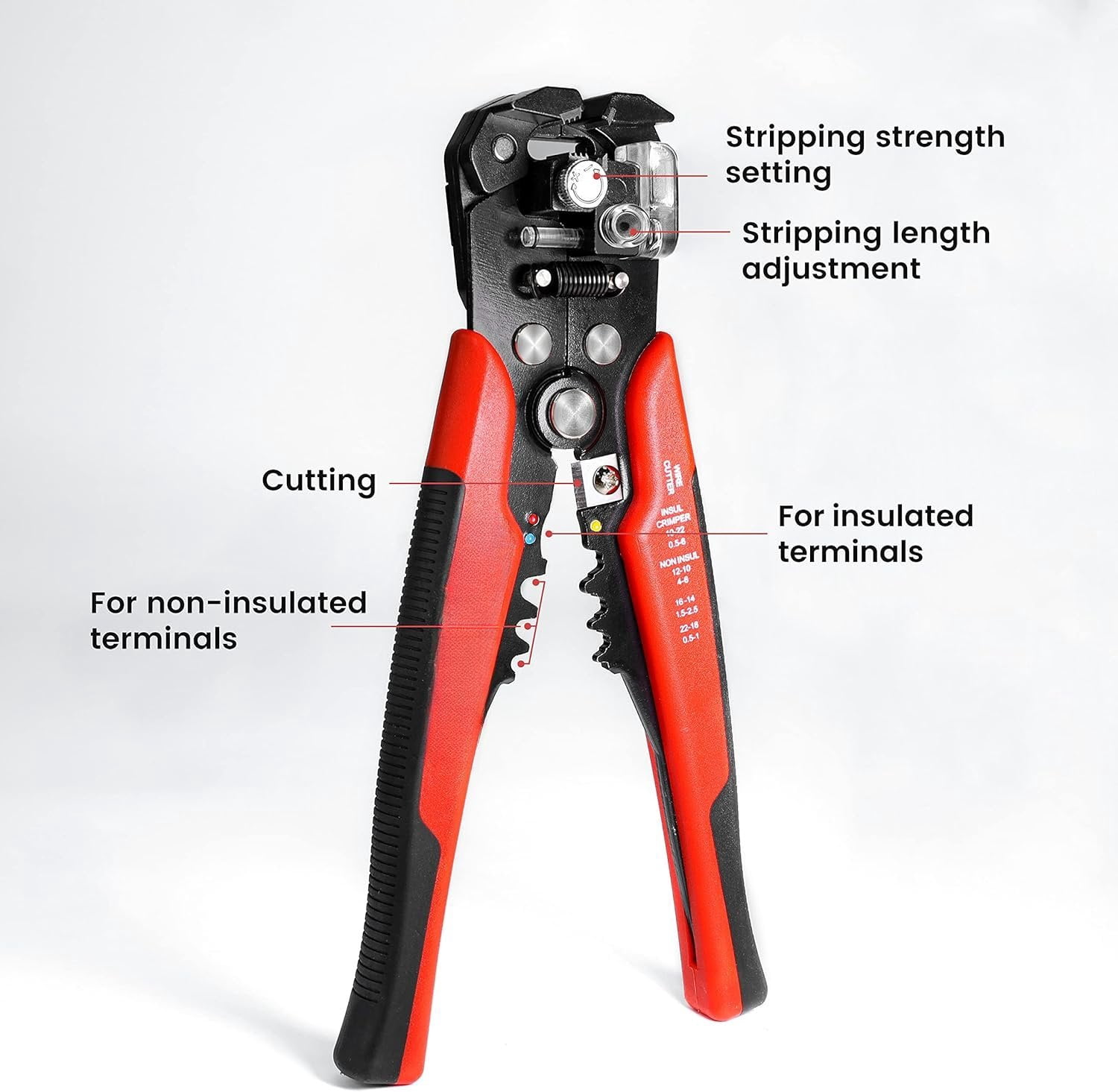 Self Adjusting Wire Stripper - 3 in 1 Heavy Duty Automatic Wire Stripping Tool | 10-24 AWG Wire  for Electrical  , Crimping Tool
