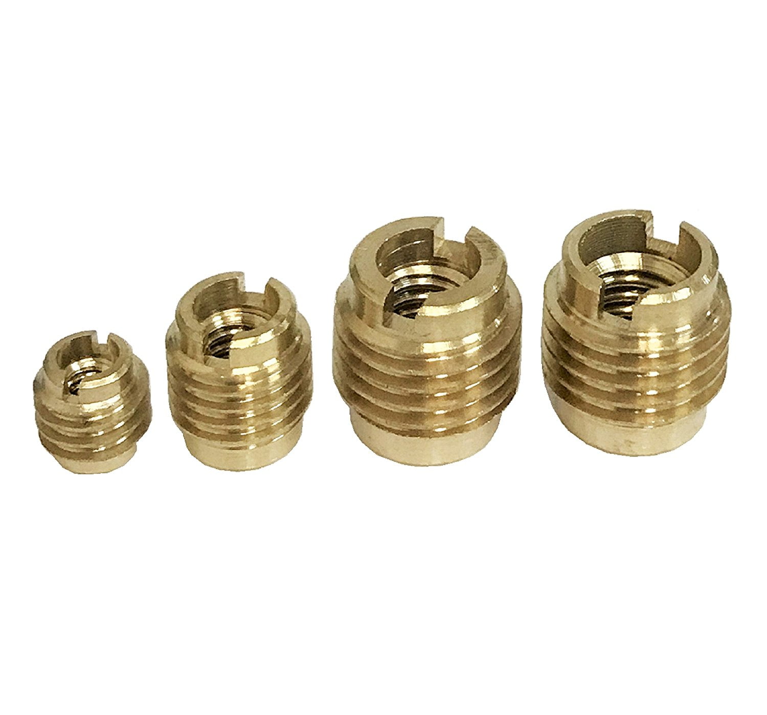 36pc. 8, 1/4", 5/16", 3/8" BRASS THREADED INSERTS SET for Furniture