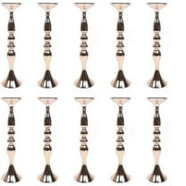 Set of 10 Gold Candle Holder 19.5" Metal Taper Candelabra Vintage Tall Candle Stick Flower Vase Table Centerpieces Candlestick Holders Stand Set for Weddings Parties Flowers