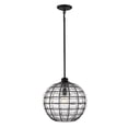 thumbnail image 3 of Golden Lighting Powell 1-Light Pendant in Matte Black with Seeded Glass, 3 of 5