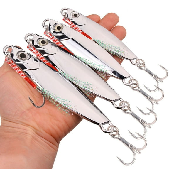 5Pcs 7g-100g Saltwater Slow Fall Fishing Lures Sinking Metal Jigs Jigging Bait