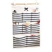Walbest Linen Cotton Fabric Hanging Organizer 6/8 Pockets Wall Door Hanging Storage Bag Home Organizer
