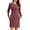 Burgundy, variant on Fancyglim Long Sleeve Dress for Women Crewneck Buttons Side Knitted Tunic Sweater Mini Dresses with Pocket Gray S