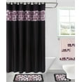 thumbnail image 2 of Shower Curtian with rug, mat non slip super soft chenille bathroom set mosaic black washable 2 Bath Rug Mat with 1 shower curtain + 12 piece hooks covered for bathroom, 2 of 2