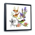 thumbnail image 3 of Colourful Birds and Tropical Flowers I 30 in x 30 in Framed Painting Canvas Art Print, by Designart, 3 of 5