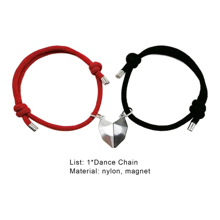 opvise 1 Pair Couple Bracelet Magnetic Romantic Love Unisex Heart