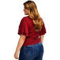 thumbnail image 3 of Blusa de largo ajustable talla extra, modelo 1731 (vino) vino 42 Roman Fashion Blusa extra 1731, 3 of 5
