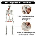 thumbnail image 4 of Gamexcel 5.5 ft Poseable Halloween Skeleton Decoration, Life Size Hanging Skeleton with LED Glowing Eyes & Creepy Sound for Haunted House Decor, 4 of 9