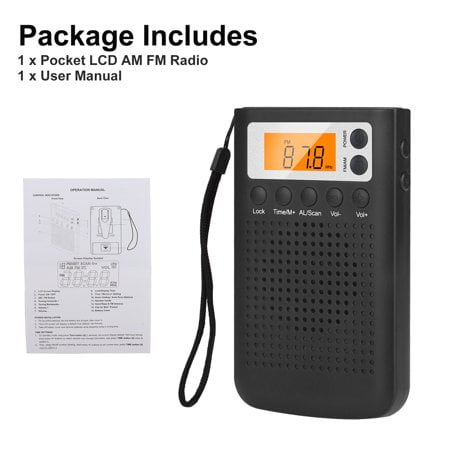 Pocket Radio, Small Portable Digital AM FM Battery Operated Radio