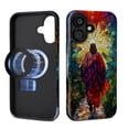 thumbnail image 3 of FKBRCL4U for iPhone 16 Compatible with Magsafe Case Jesus Walking Colorful Stained Glass Pattern for Girl Boy Full Body Magnetic Design Soft Silicone Protection, 3 of 7