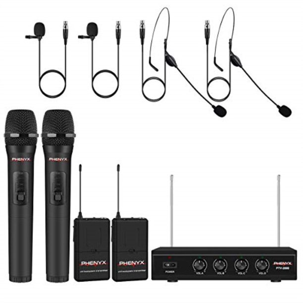 wireless microphone system, phenyx pro 4channel vhf wireless