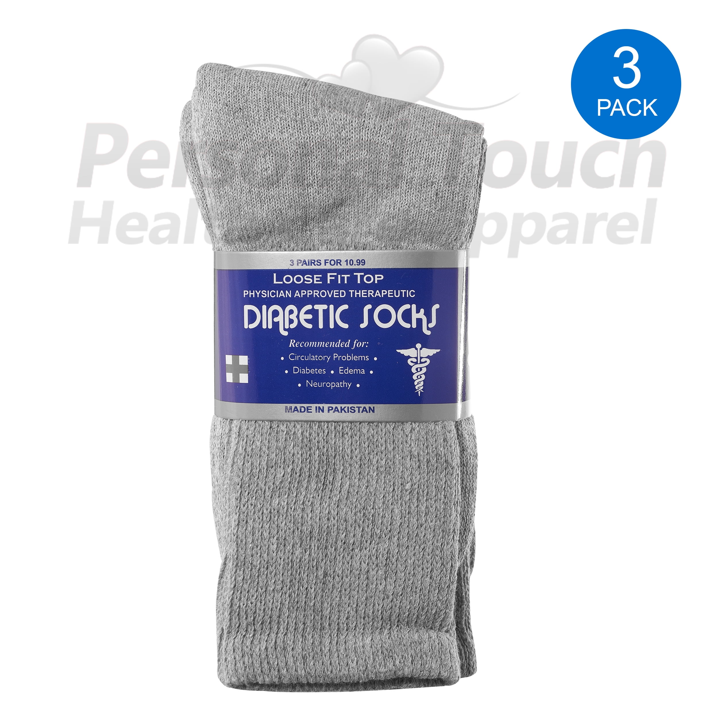 Size 9-11 Men's Blue Diabetic Socks 3 pair 