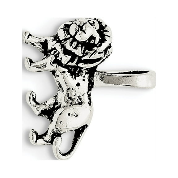 Sterling Silver Antiqued Lion Charm (12 X 17) Made In United States qc7865