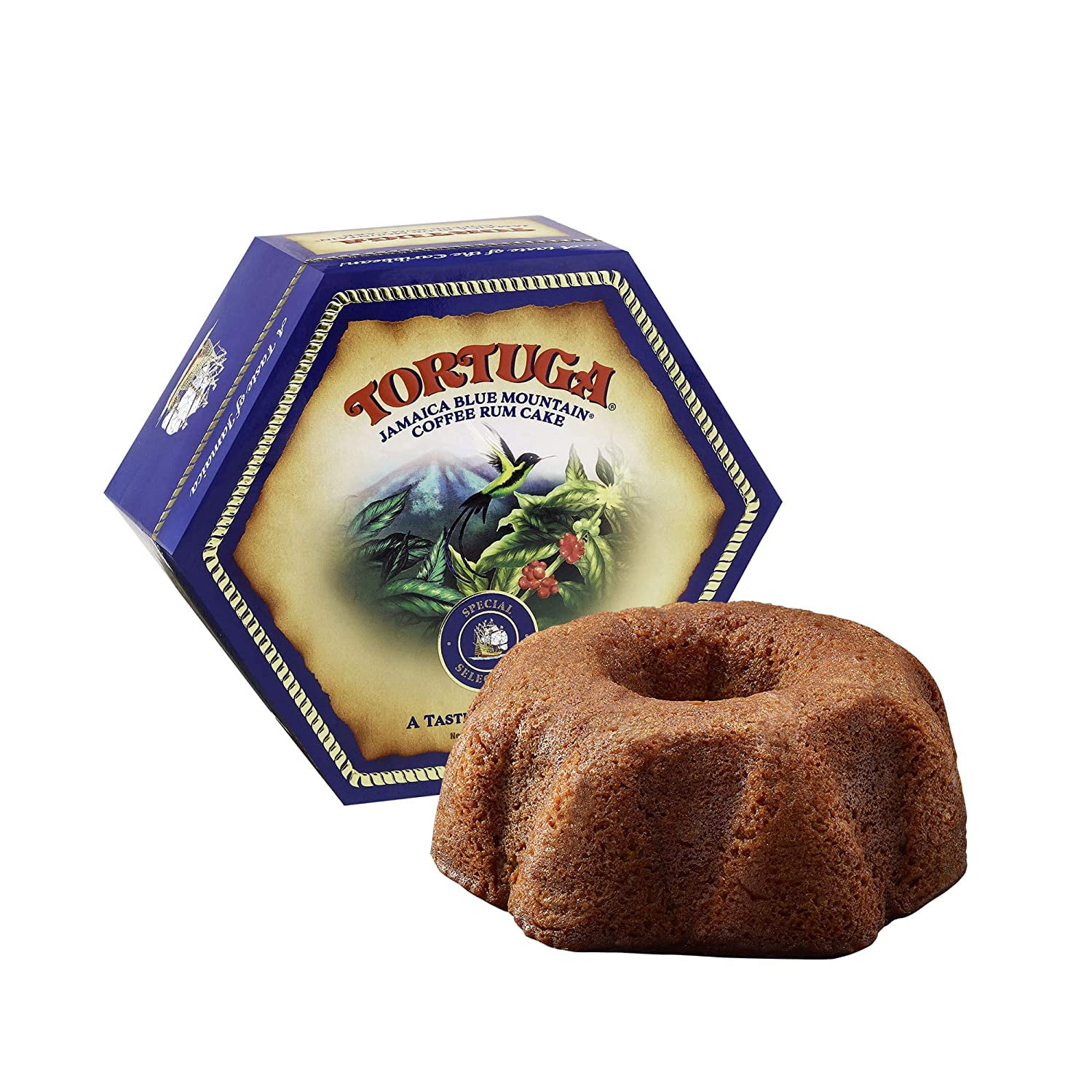 Tortuga Caribbean Rum Cake 4 oz Jamaica Blue Mountain Coffee Flavor 3 Pack
