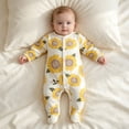 thumbnail image 6 of KPOPLK Baby Pajama with Mitten Cuffs Button Down Clothing Infant Cotton Clothes Sleeper Pjs, Footed Sleep Play Size 0-3 Months, 6 of 6