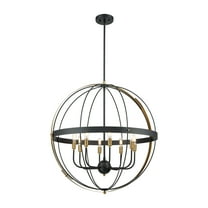 Elk Lighting 15287/8 Pendants Matte Black and Satin Brass Metal Caldwell