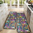 thumbnail image 4 of Kitchen Rugs Sets Of 2,Pioneer Flower Floral Print Pattern Anti Fatigue Kitchen Mat Rugs Non Slip Washable,Decorative Kitchen Floor Mats for Kitchen,Sink,Laundry,17"x47"+17"x47", 4 of 5