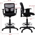 thumbnail image 2 of Lorell, Ratchet Back Mesh Mid-Back Stool, 1 Each, Black, 2 of 2